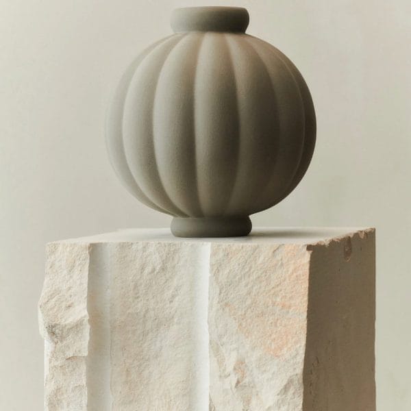 Balloon Vase #01, Ceramic, Sanded Grey, Ø6,5 cm - Image 2
