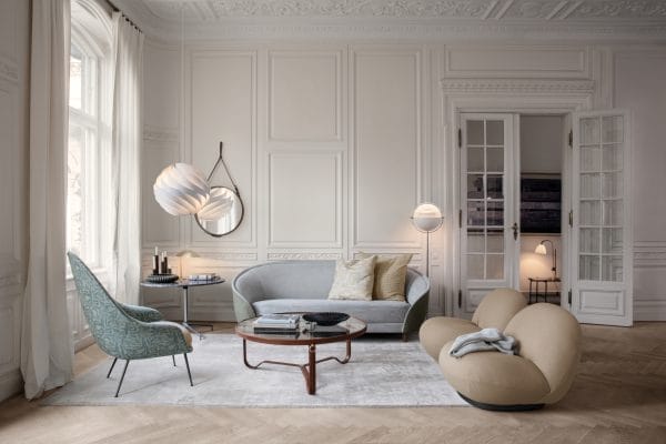 Adnet Coffee Table,Transparent Glass & Tan Leather - Image 2