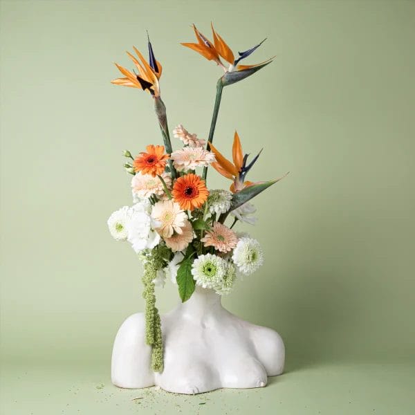 Breast Friend Vase, Earthenware, Matte Marble - Image 2