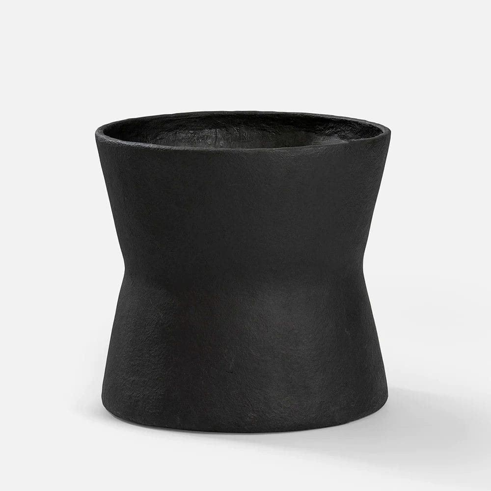 Planter Construct L, Black, Paper Mache
