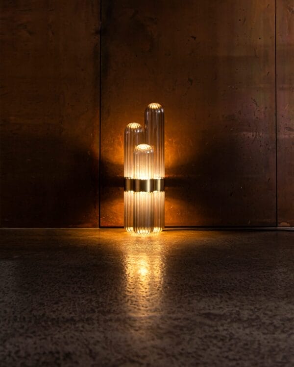 Cactus Small Light, Smokey Glass, Brass - Image 3