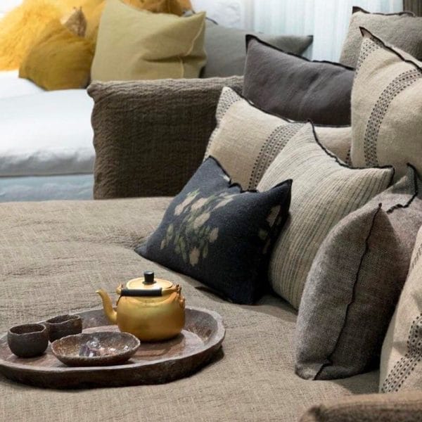 Canapé Boho Combo Sofa, Toile Nomade Kaki (With 3 Cushions - 65 x 65 cm), 264 x 97 x 80 cm - Image 2