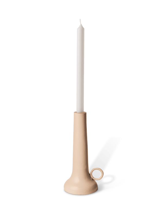 Spartan Candle Holder S, Beige, L11 x W9.5 x H22 cm - Image 2