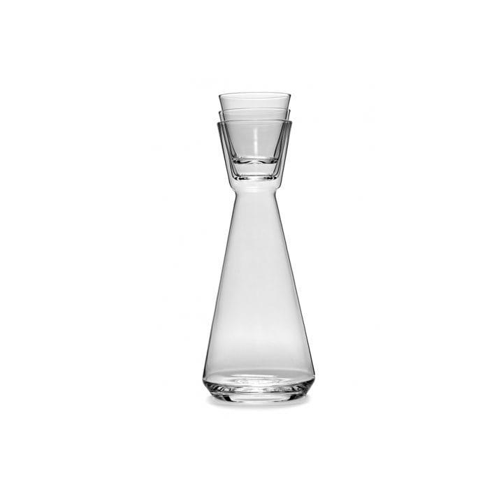 Carafe 215 cl + 2 Glasses 30 cl, Black Glass