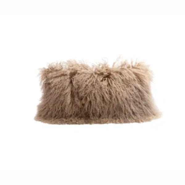 Chèvre Tibet Couleur Cushion, Lin Cappuccino, 25 x 50 cm