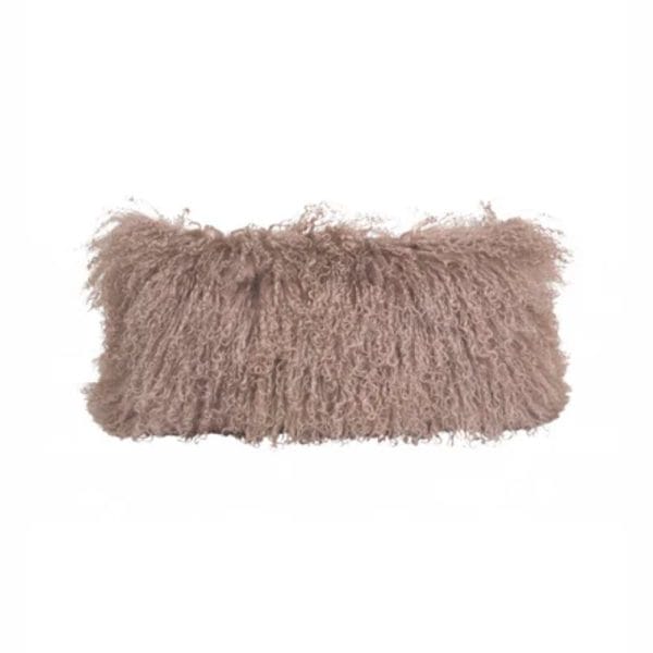 Chèvre Tibet Couleur Cushion, Lin Taupe, 25 x 50 cm