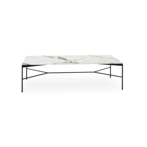 Chill-Out table, Carrara marble, Base Matt black