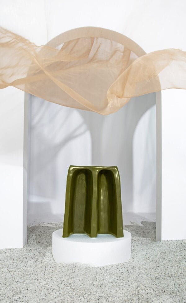 Chouchou Stool, Green Glaze