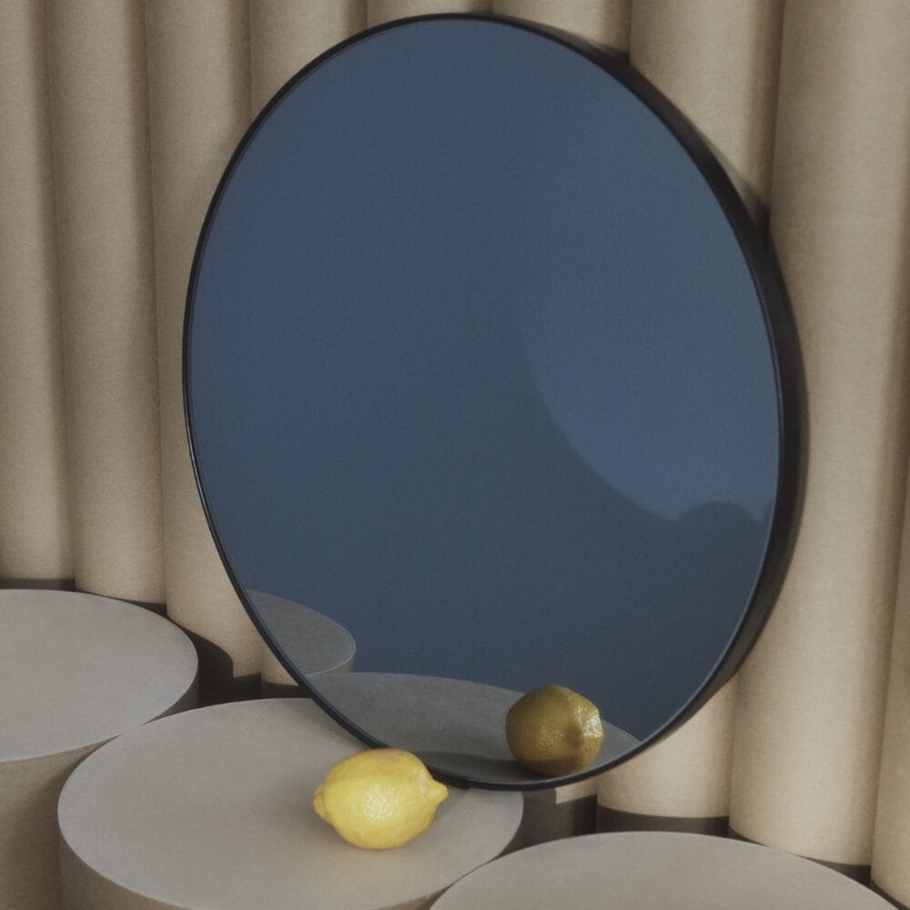 Circum Mirror, Black, Ø90
