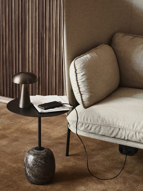 Lato Table LN8, Top: Warm Black / Base: Emparador Marble - Image 2