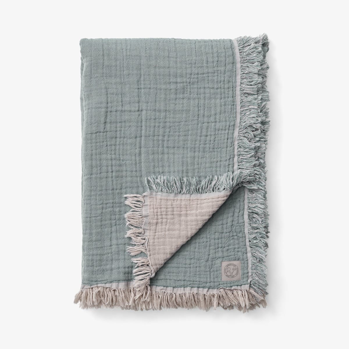 Collect Throw SC32, Cloud & Sage, Cotton, 100% Organic
