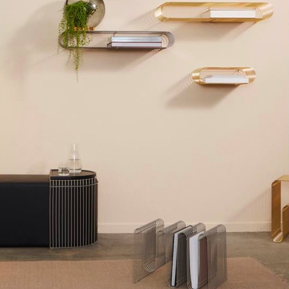 Curva Magazine Holder, Taupe - Image 2