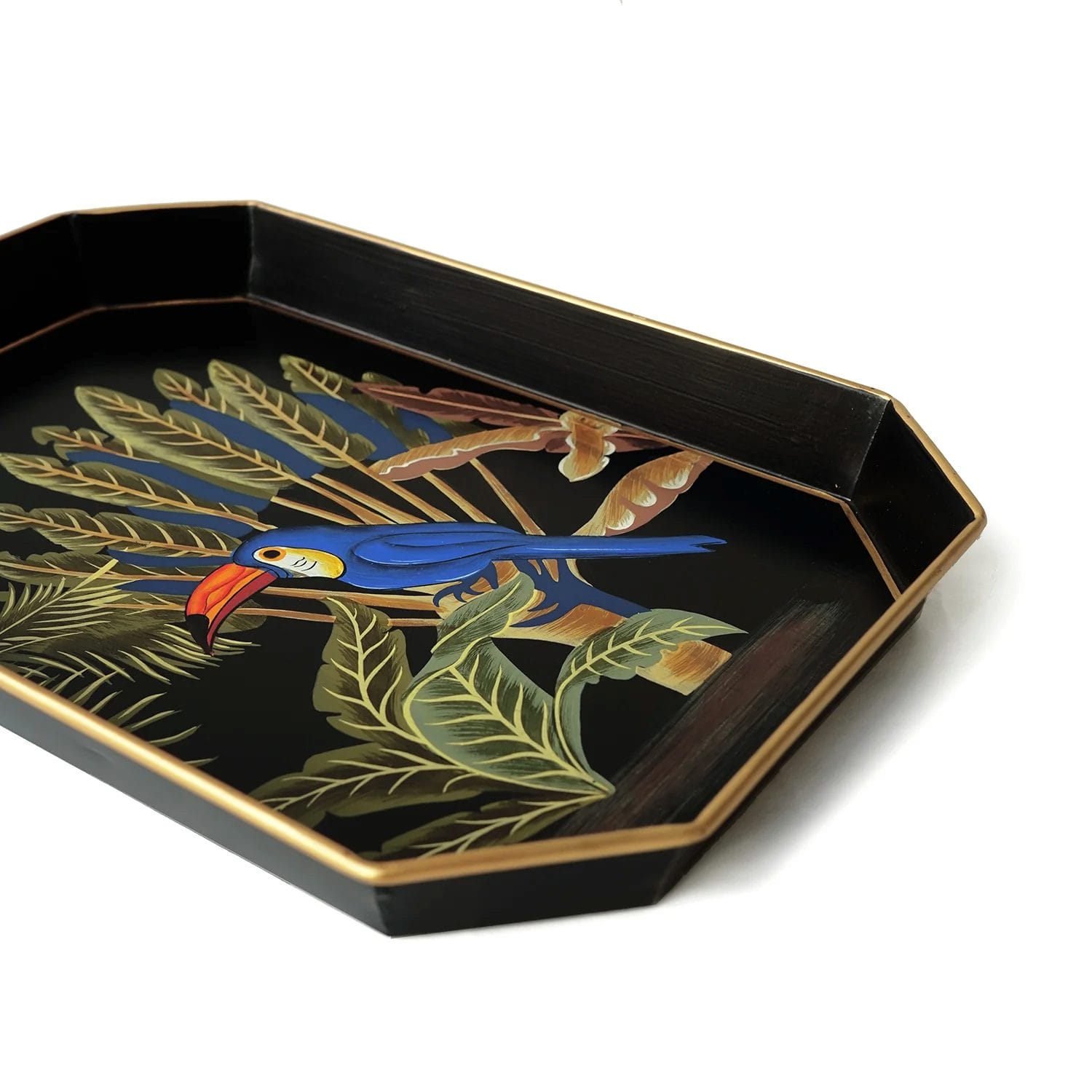 Flora, Handpainted Decorative Iron Tray, Toucan Forest Bird, 43 x 30 cm - Image 2