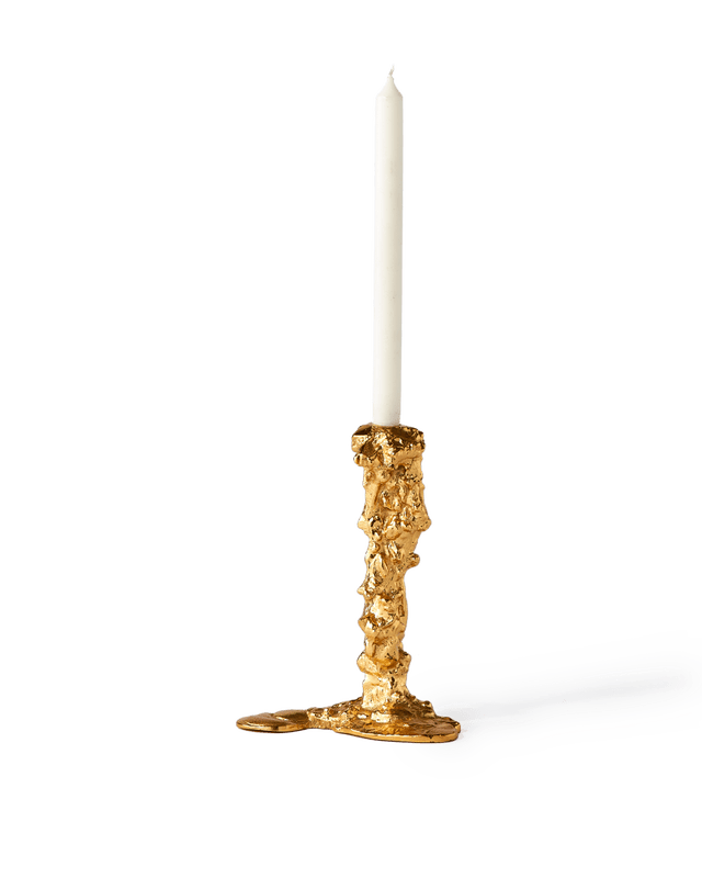 Drip Candle Holder L, Gold