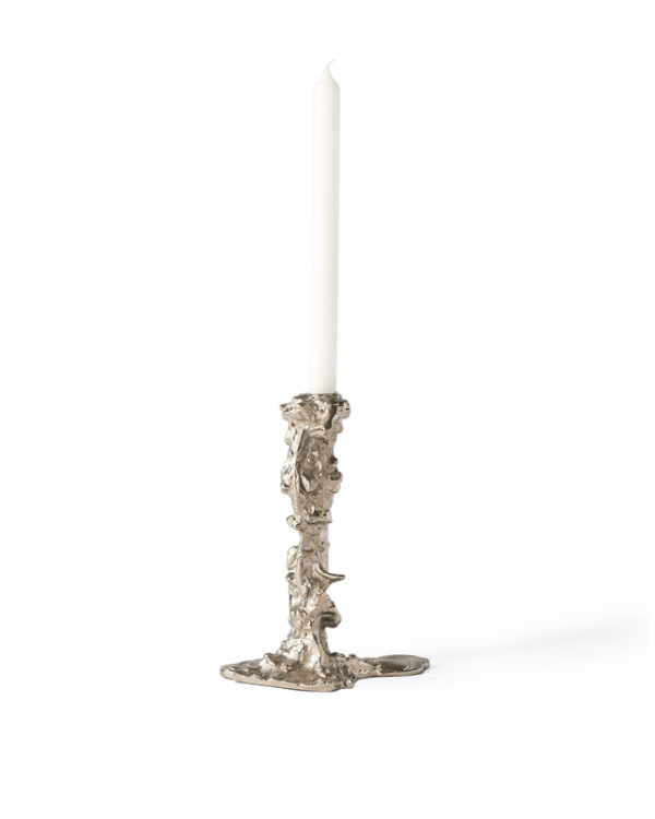 Drip Candle Holder L, Silver - Image 2