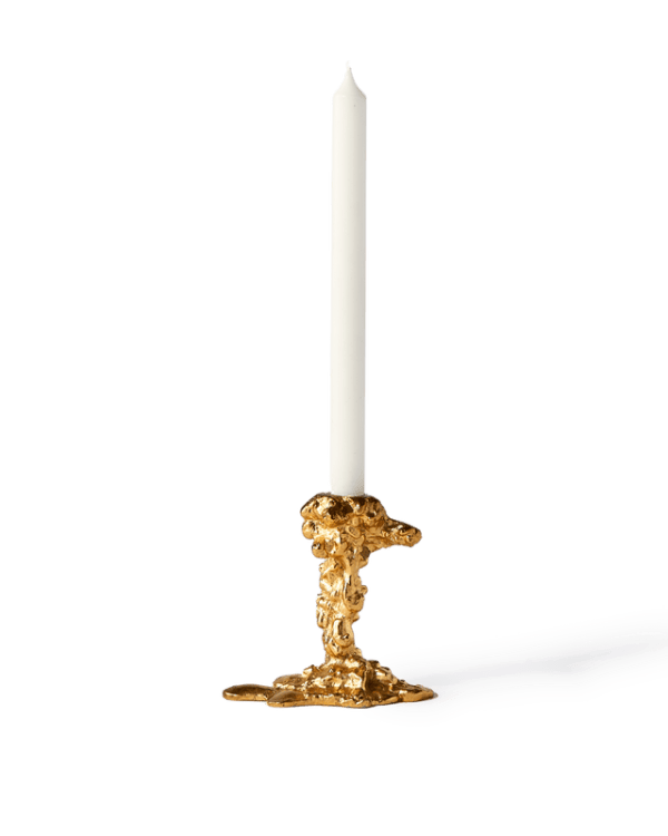 Drip Candle Holder S, Gold - Image 2