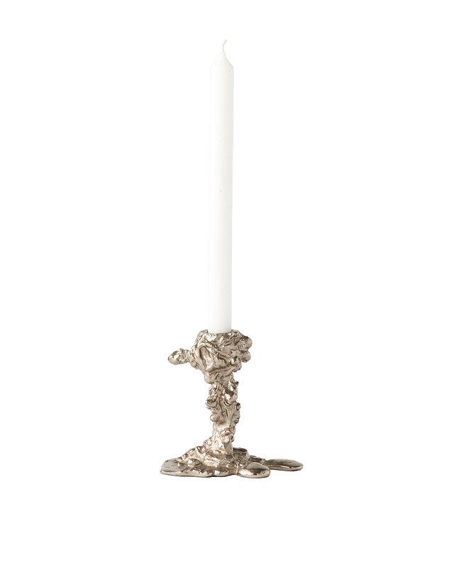 Drip Candle Holder S, Silver