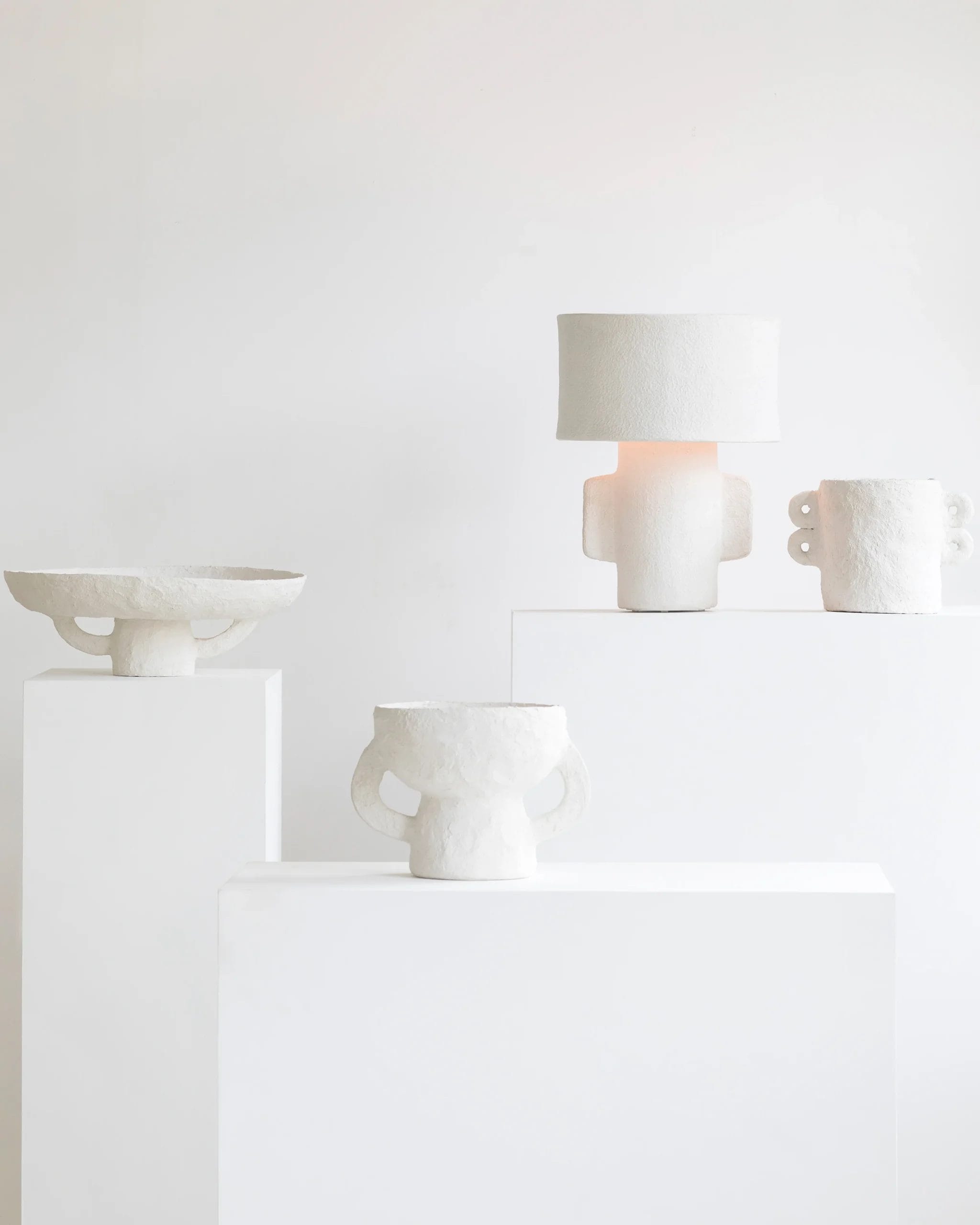 Plate Earth, White, Paper Mache - Image 2