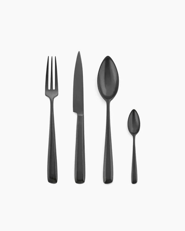 Cutlery Set, Black Stone Wash, Stainless Steel, 24 Pcs - Image 2