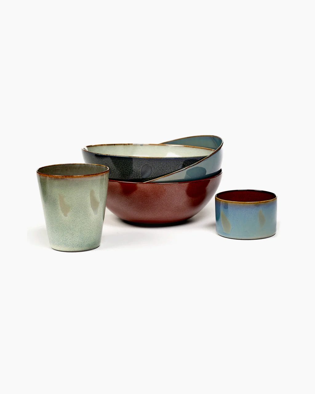 Bowl S, Misty Grey/Dark Blue, Stoneware