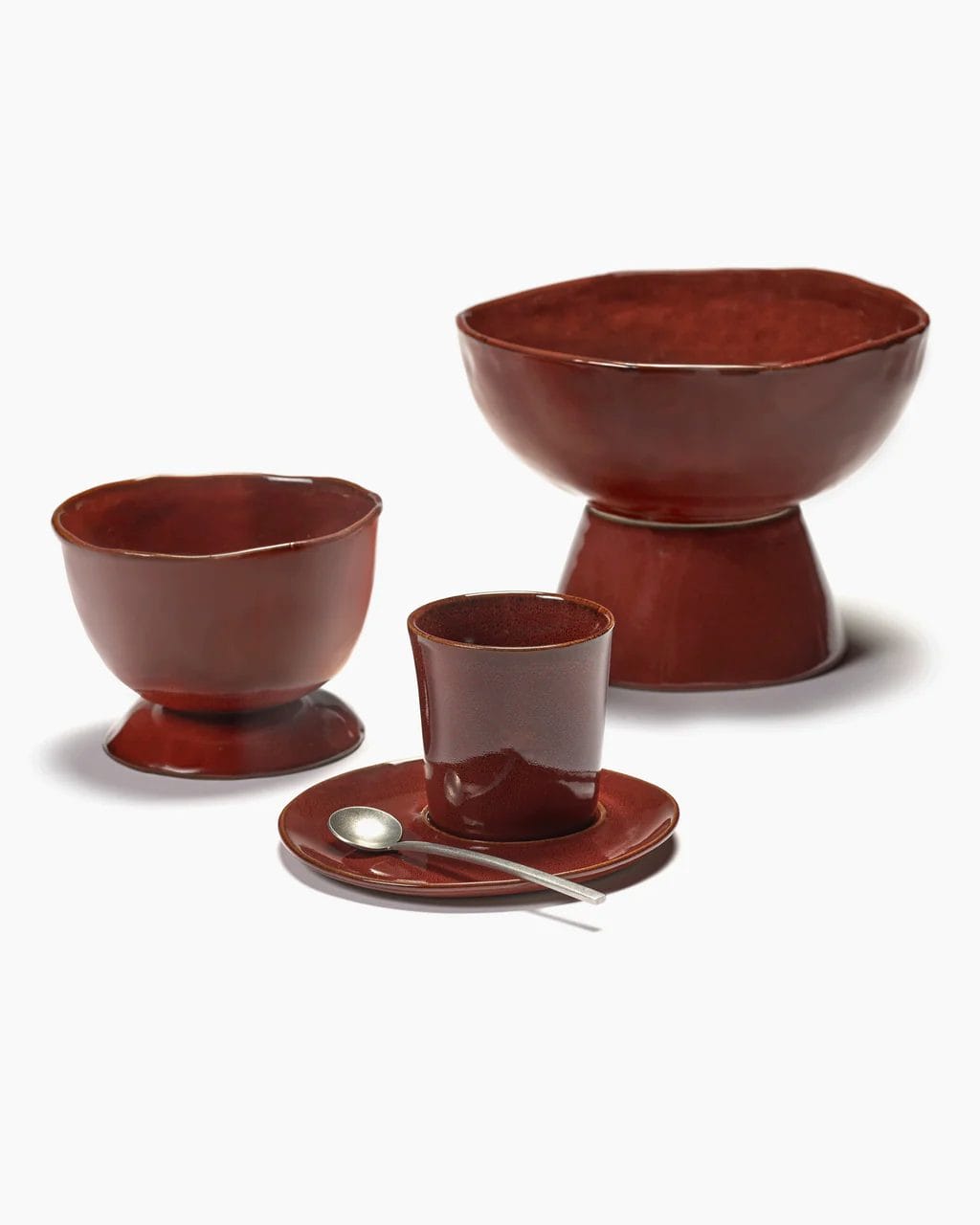 High Bowl Large Foot Red La Mère, Ø20.5cm - Image 2