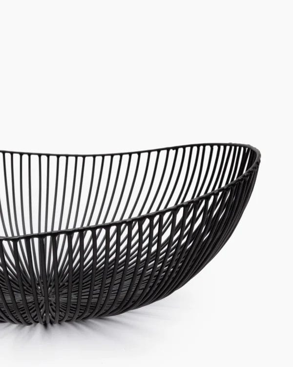 Iron Basket Oval Black Meo Metal Sculptures - Image 3