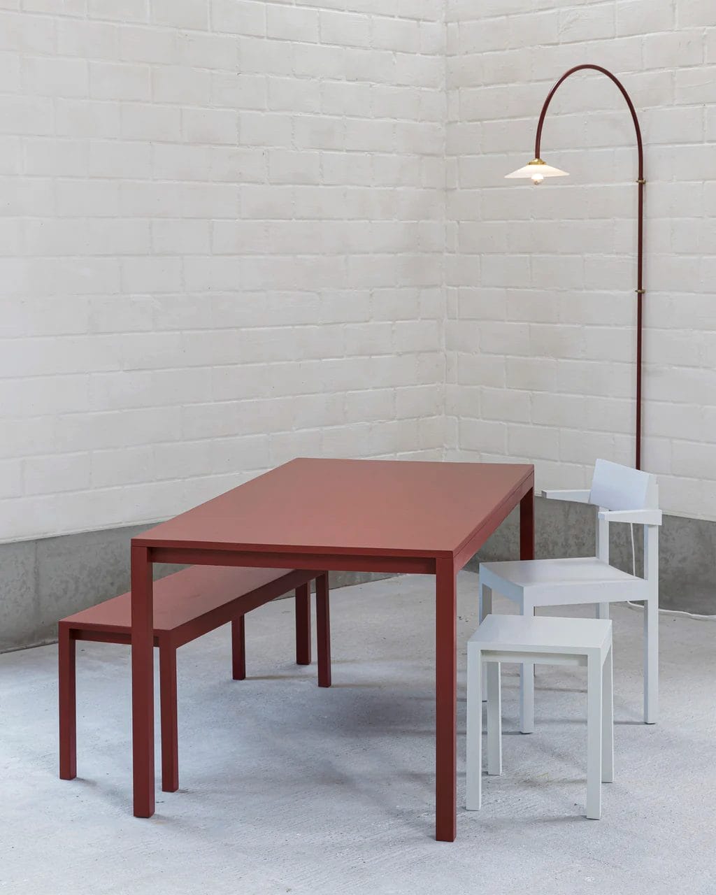 Hanging Lamp N°2, Menie Red, Muller Van Severen 75 x H180 cm