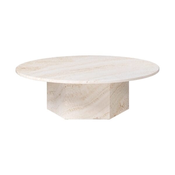 Epic Coffee Table - Neutral White Travertine, Round, Ø110 cm - Image 2