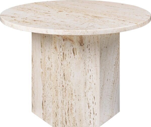 Epic Coffee Table - Neutral White Travertine, Round 60cm - Image 3