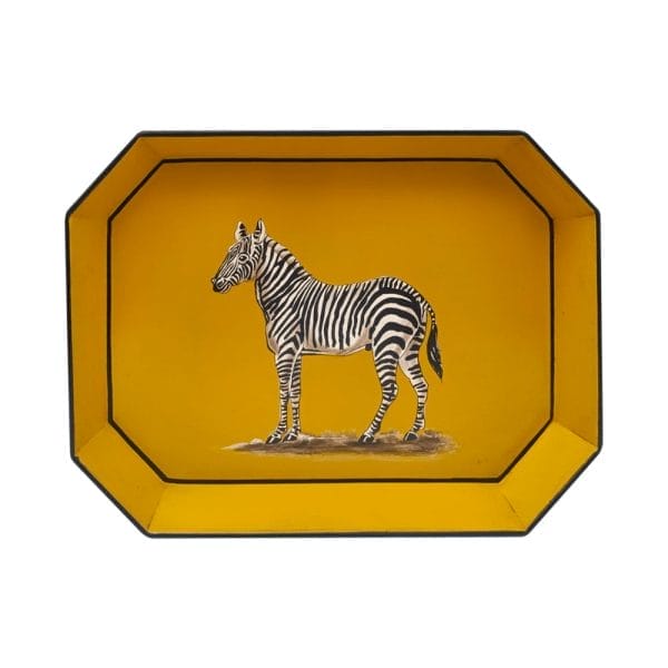 Fauna, Handpainted Decorative Iron Tray, Zebra, 43 x 30 cm