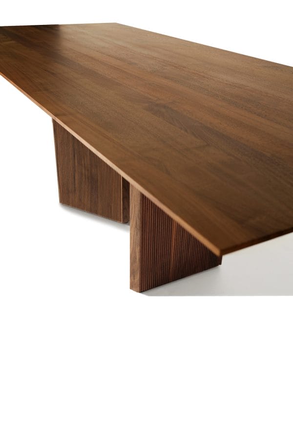 Revo Table, Noyer, Huilé(A1)Noce con nodi olio, Fresart sottile sulla base L260 x P110 x H75 cm - Image 2
