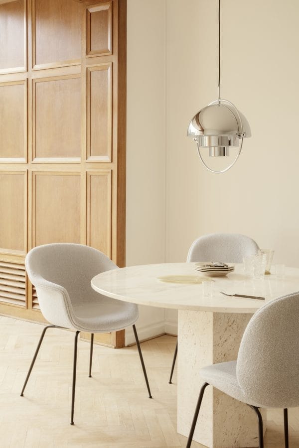 Bat Dining Chair, Fully Upholstered, Antique Brass - Image 3