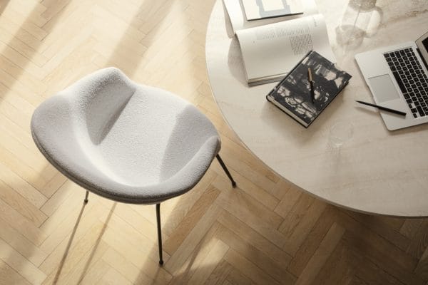 Bat Dining Chair, Fully Upholstered, Antique Brass - Image 2