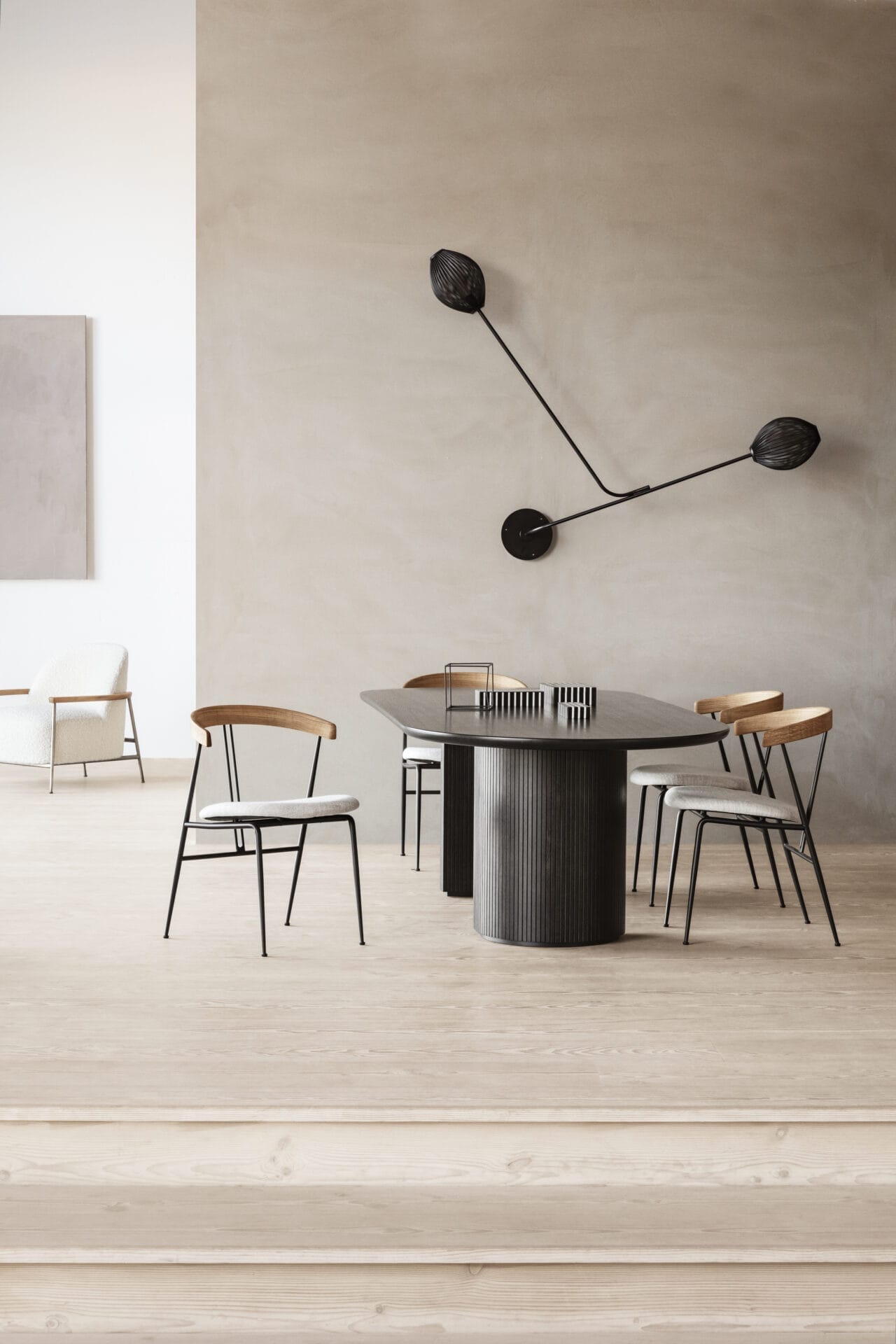 Satellite Wall Lamp, Soft Black Semi Matt, Base Black Lamp