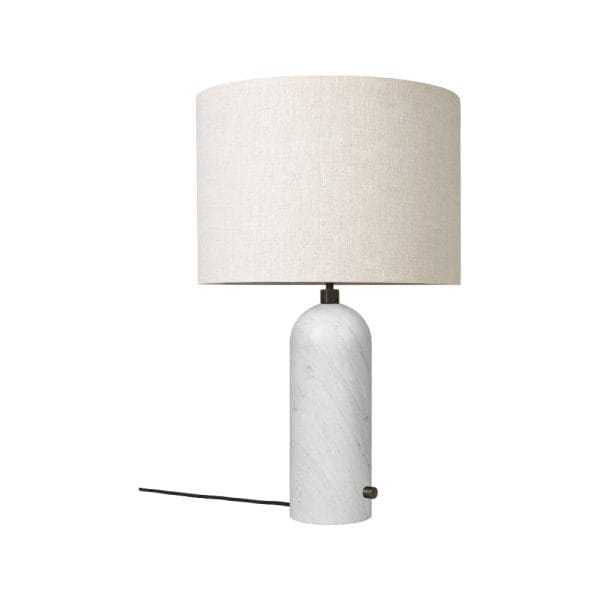 Gravity Table Lamp Small, White Marble, Canvas