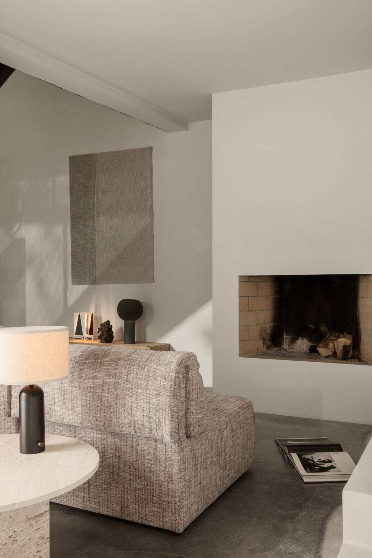 Gravity Table Lamp Large, Black Marquina Marble, Canvas - Image 3