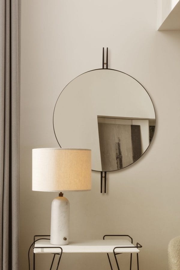 Gravity Table Lamp Small, White Marble, Canvas - Image 2