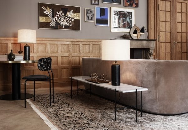 Gravity Table Lamp Large, Black Marquina Marble, Canvas - Image 2