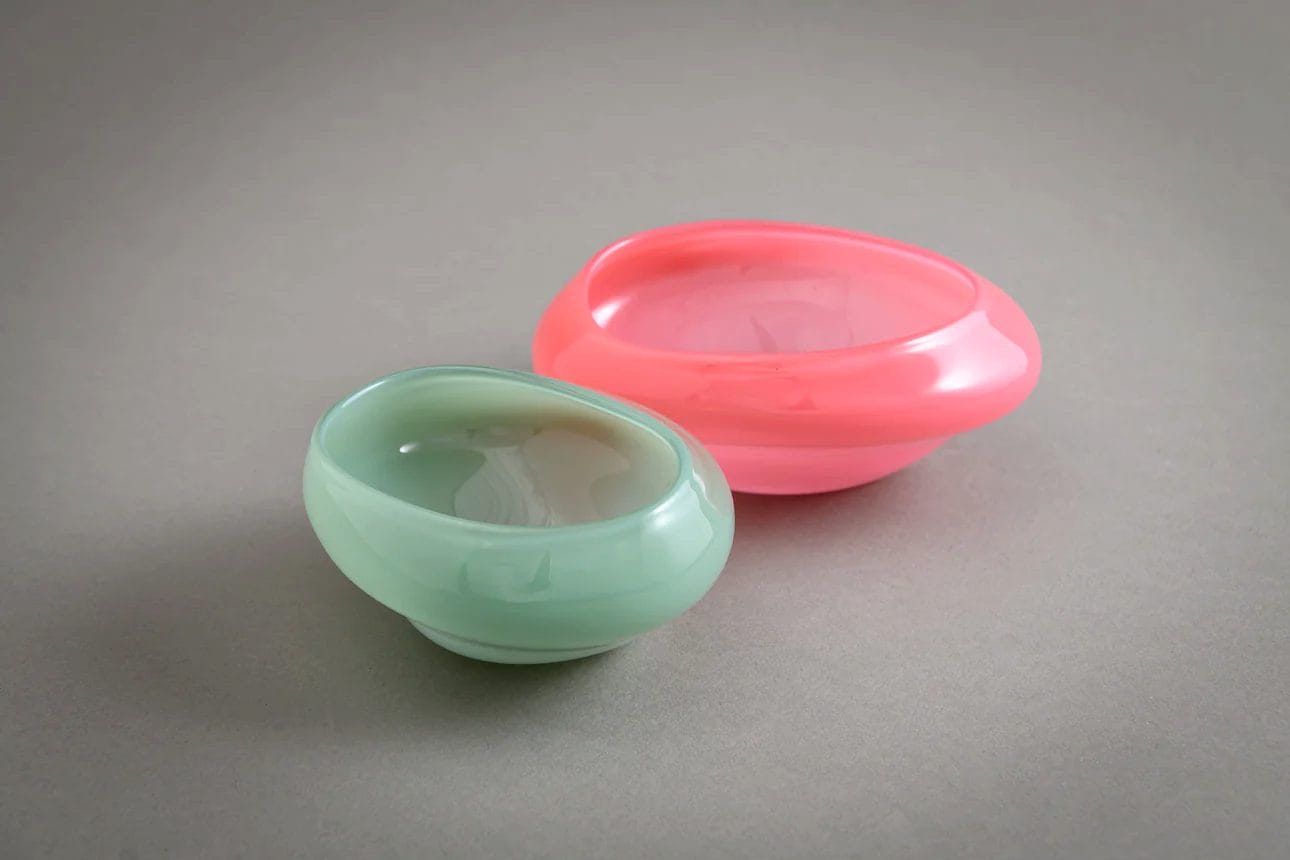 Candy Dish Pair, Mint & Pink