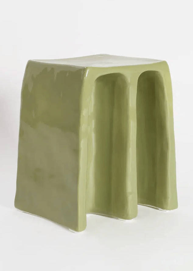 Chouchou Stool, Green Glaze