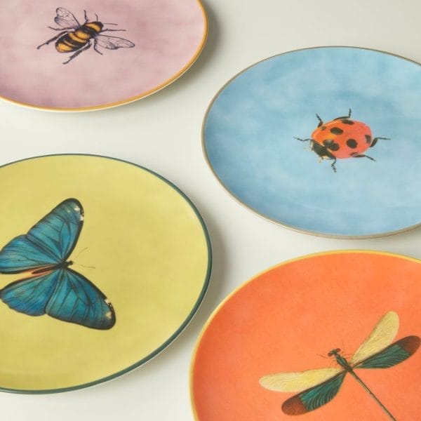 INP Insects Collection, Handpainted  Ceramic Plate, Butterfly, Ø21 cm - Image 2