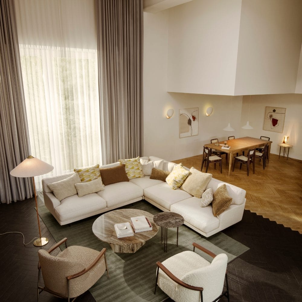 IOI Side Table, Grey Emperador Marble, Black Semi Matt Base, Round - Image 2