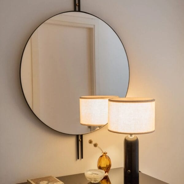 IOI Wall Mirror, Black Semi Matt, Round, Ø80 cm - Image 2