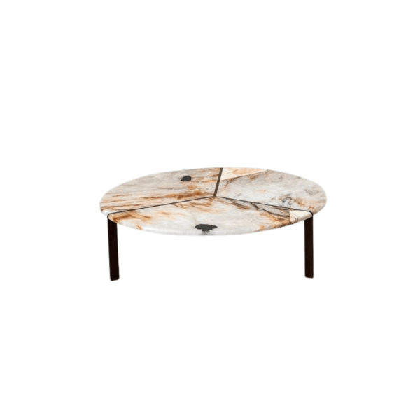 Joaquim Coffee Table, Shiny Patagonia Top, Bronze Base