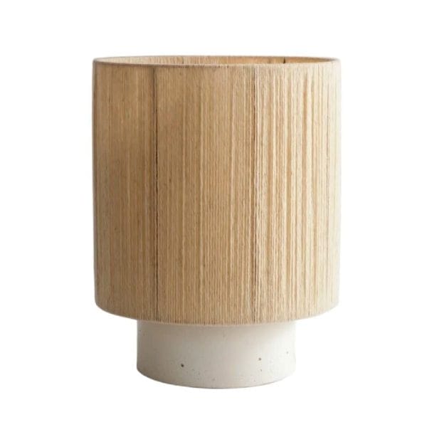 Kalè Lamp, Jute Natural, Sandstone Argile Blanche, L (Base 25x13), Lamp Shade 35x35