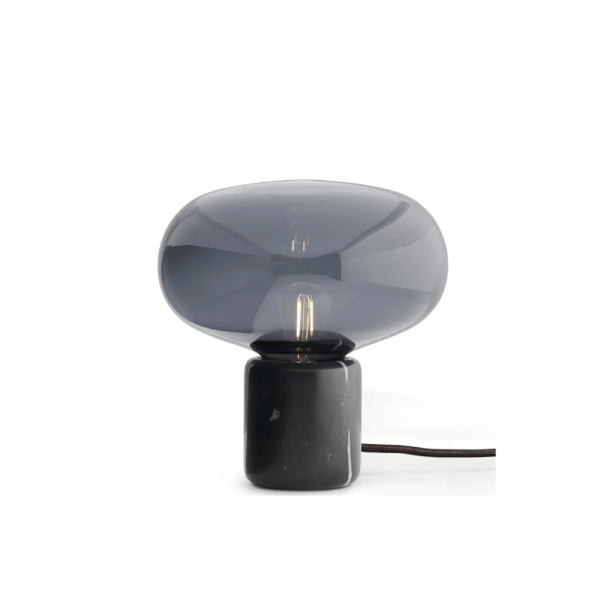 Karl-Johan Table Lamp, Black Marquina w. Smoked Glass