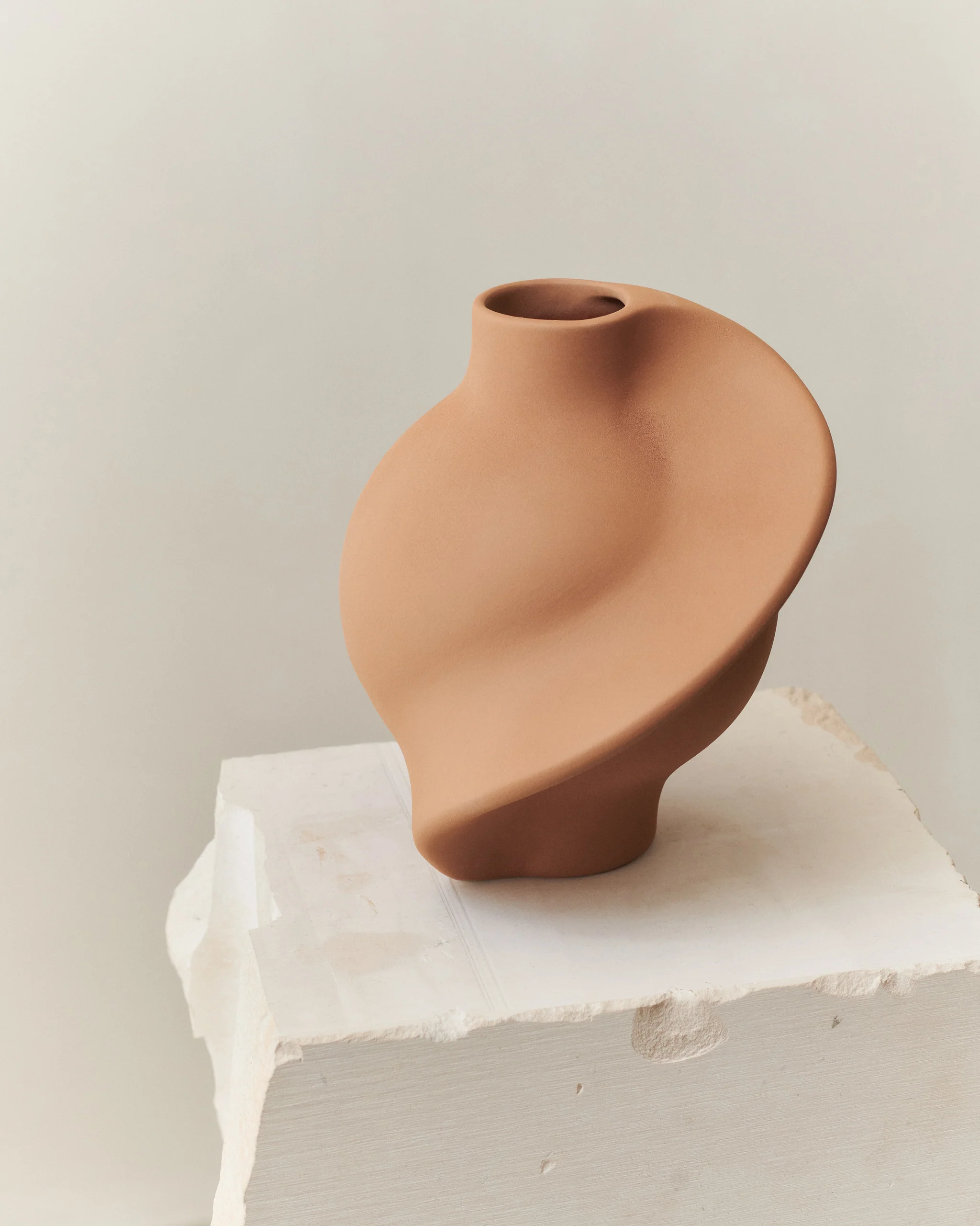 Pirout Vase #01, Ceramic, Sanded Ocher