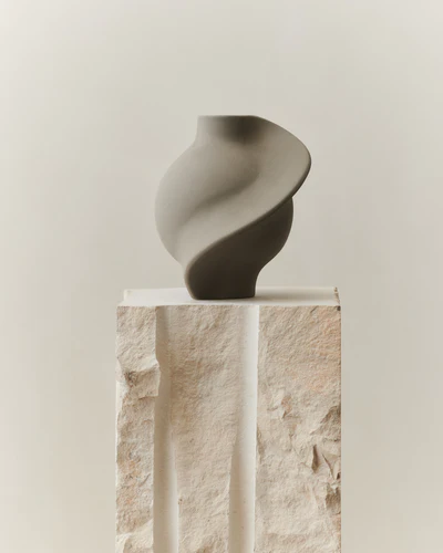 Pirout Vase #01, Ceramic, Sanded Grey