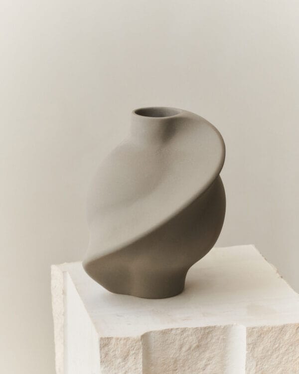 Pirout Vase #01, Ceramic, Sanded Grey, Ø7 cm - Image 4