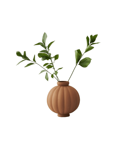 Balloon Vase #01, Ceramic, Sanded Ocher, Ø6.5 x 22.5 x H25 cm
